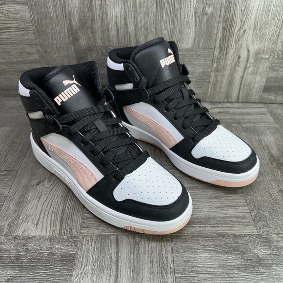 Puma Rebound Layup Women's size 6 Black Pink Midtop Shoes 394891-40 - Picture 2 of 8